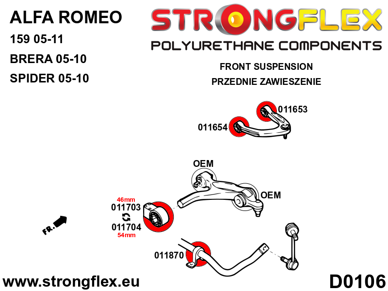 016260A: Full suspension polyurethane bush kit SPORT