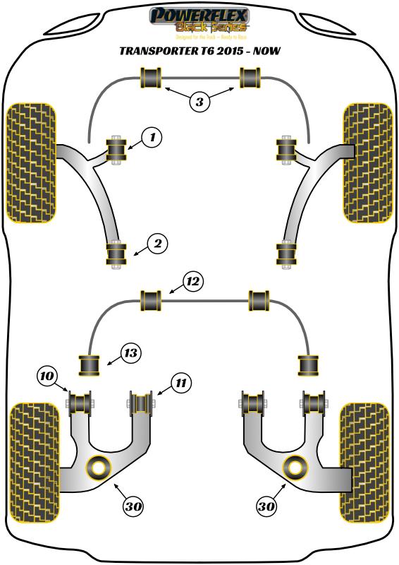 Voorste stabilisatorstangbus 24 mm Transporter Models, straat