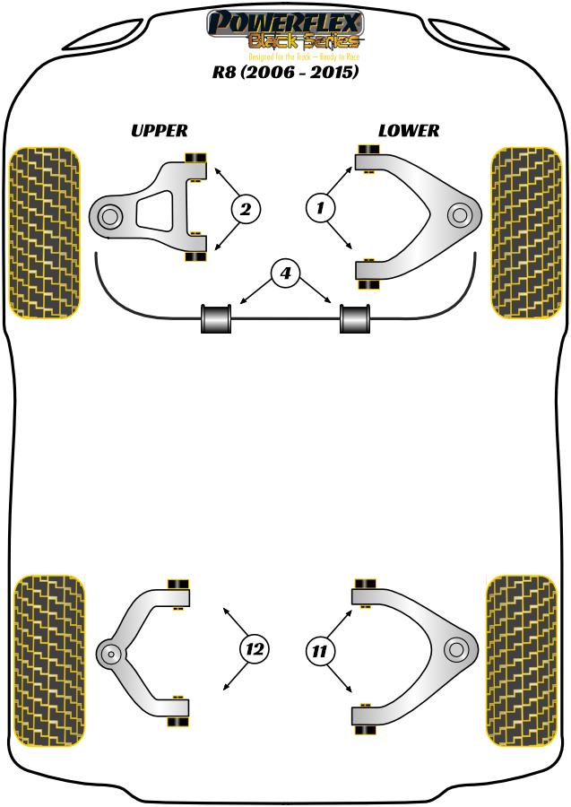 Front Lower Wishbone Bush R8 Type 42, Gallardo LP560-4, road