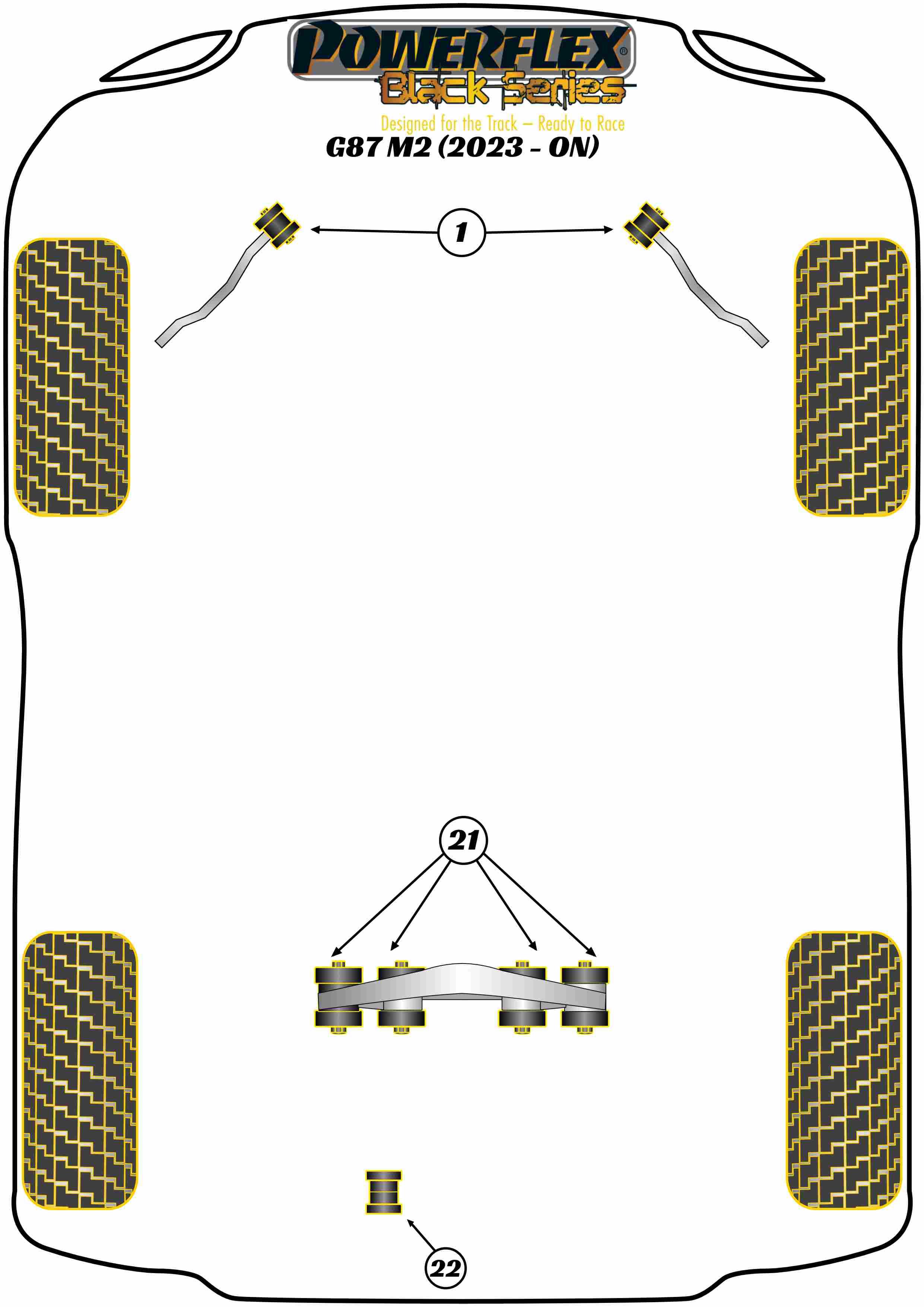 Achterste stabilisatorstangbus 26 mm 2 Series, 3 Series, 4 Series, black