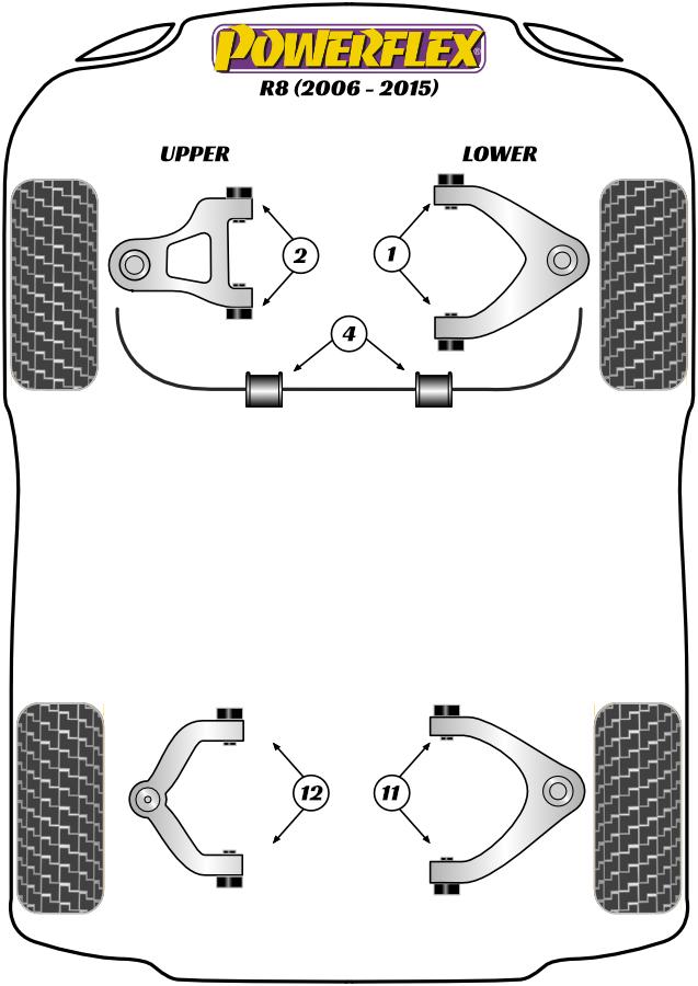 Front Lower Wishbone Bush R8 Type 42, Gallardo LP560-4, road