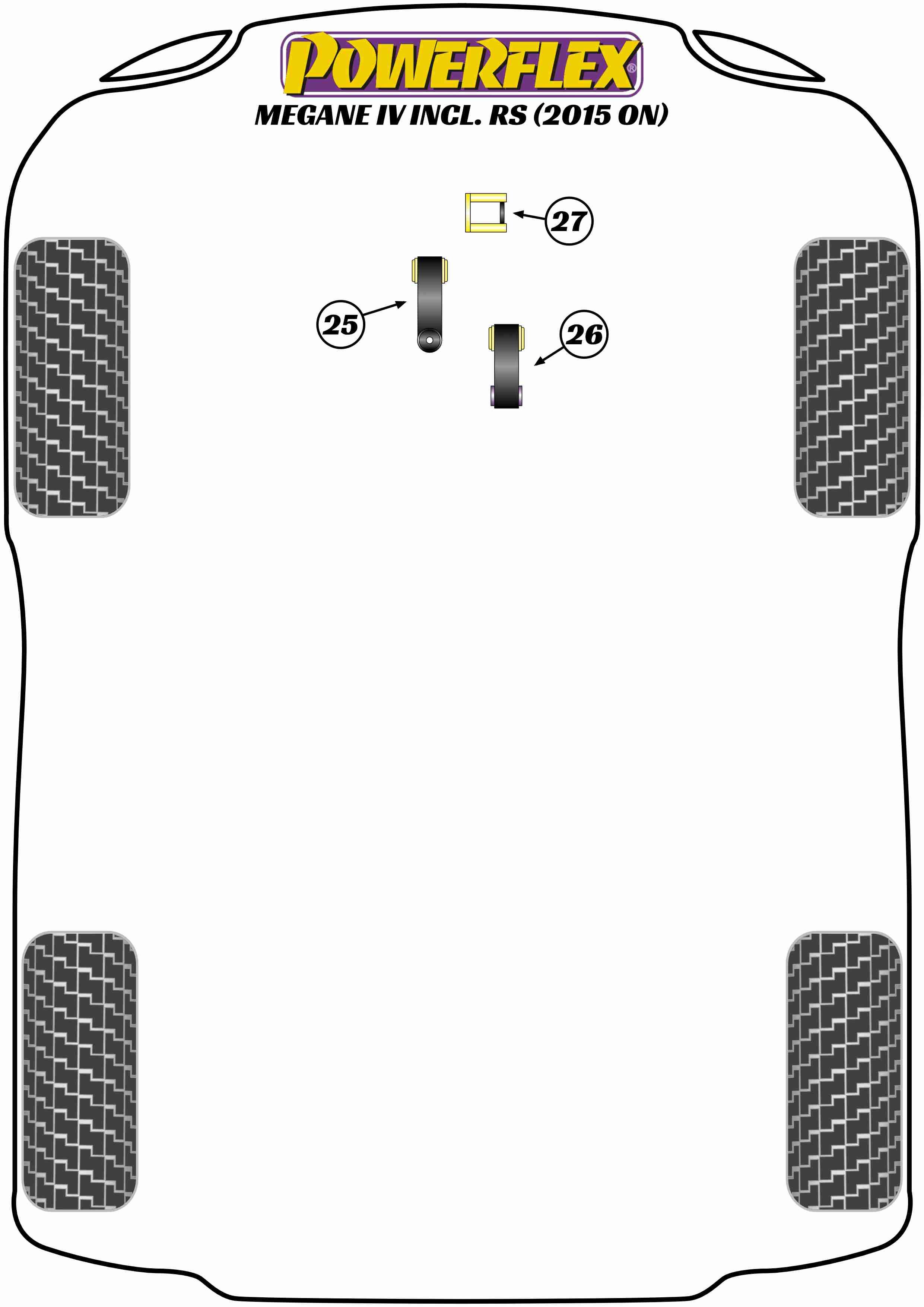 Upper Engine Mount Insert - Track/Msport Megane Models, black