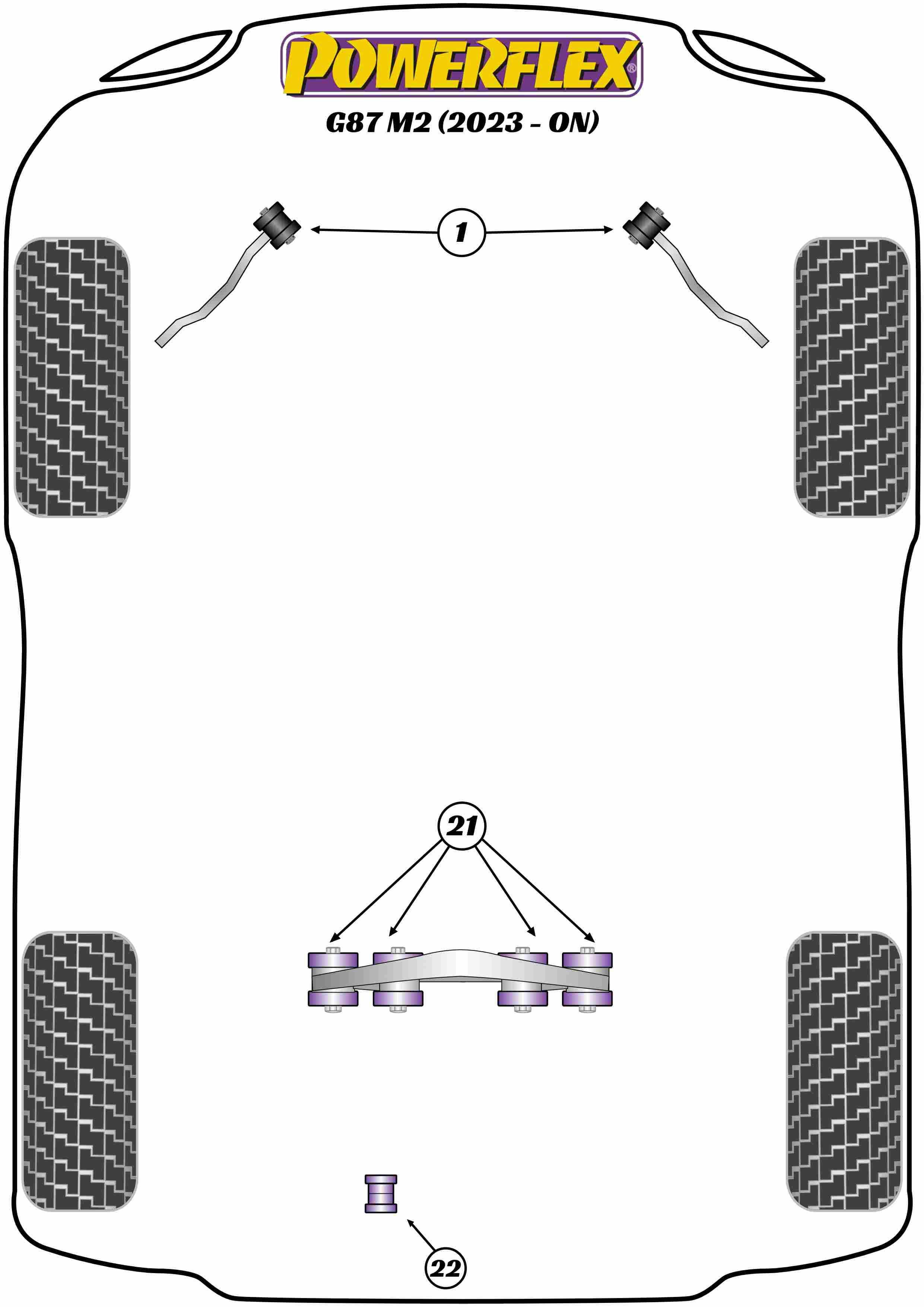 Achterste stabilisatorstangbus 26 mm 2 Series, 3 Series, 4 Series, black