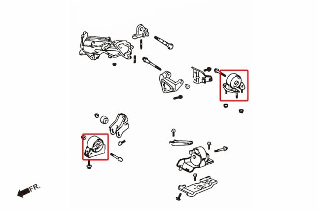 Toyota Corolla 93-96 hard ENIGNE MOUNTVoor & achter 2PCS / SET