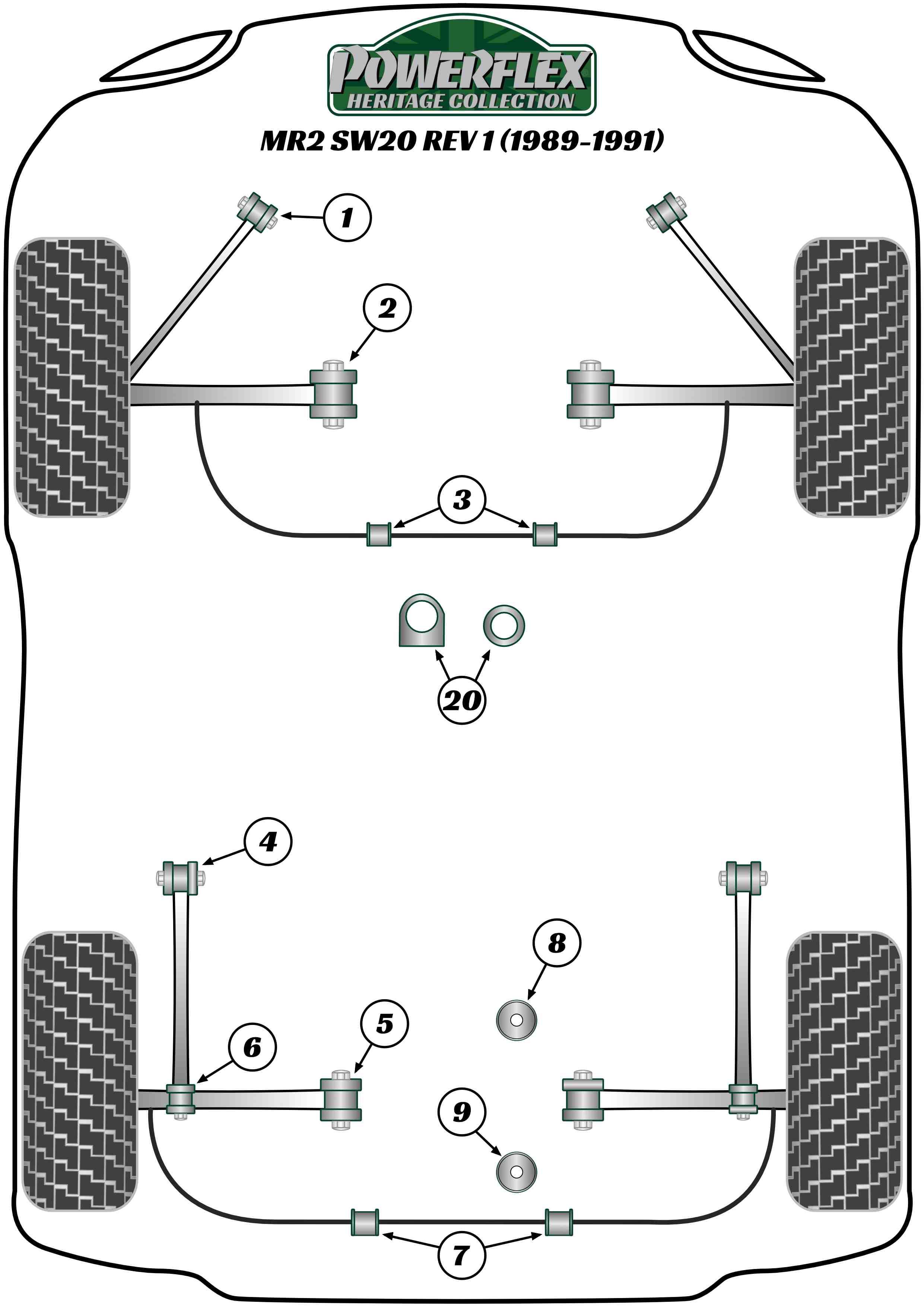 Rear Tie Bar  Front Bush MR2 Models, road