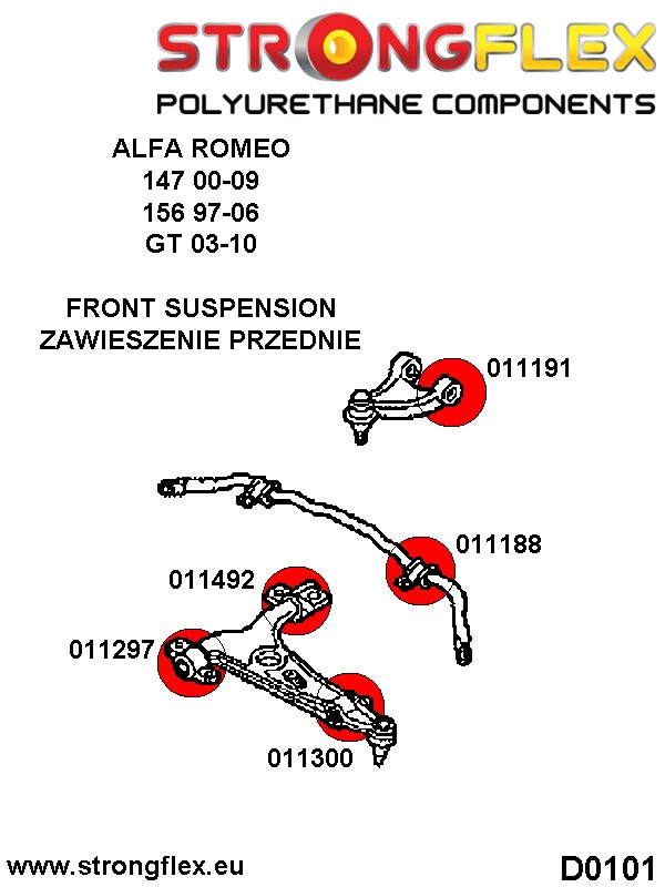 011492B: Front lower wishbone rear bush