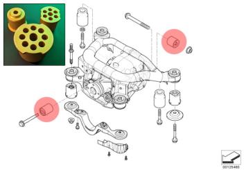 Alu diff ophang bussen E46, Z4, X3 (non-M)