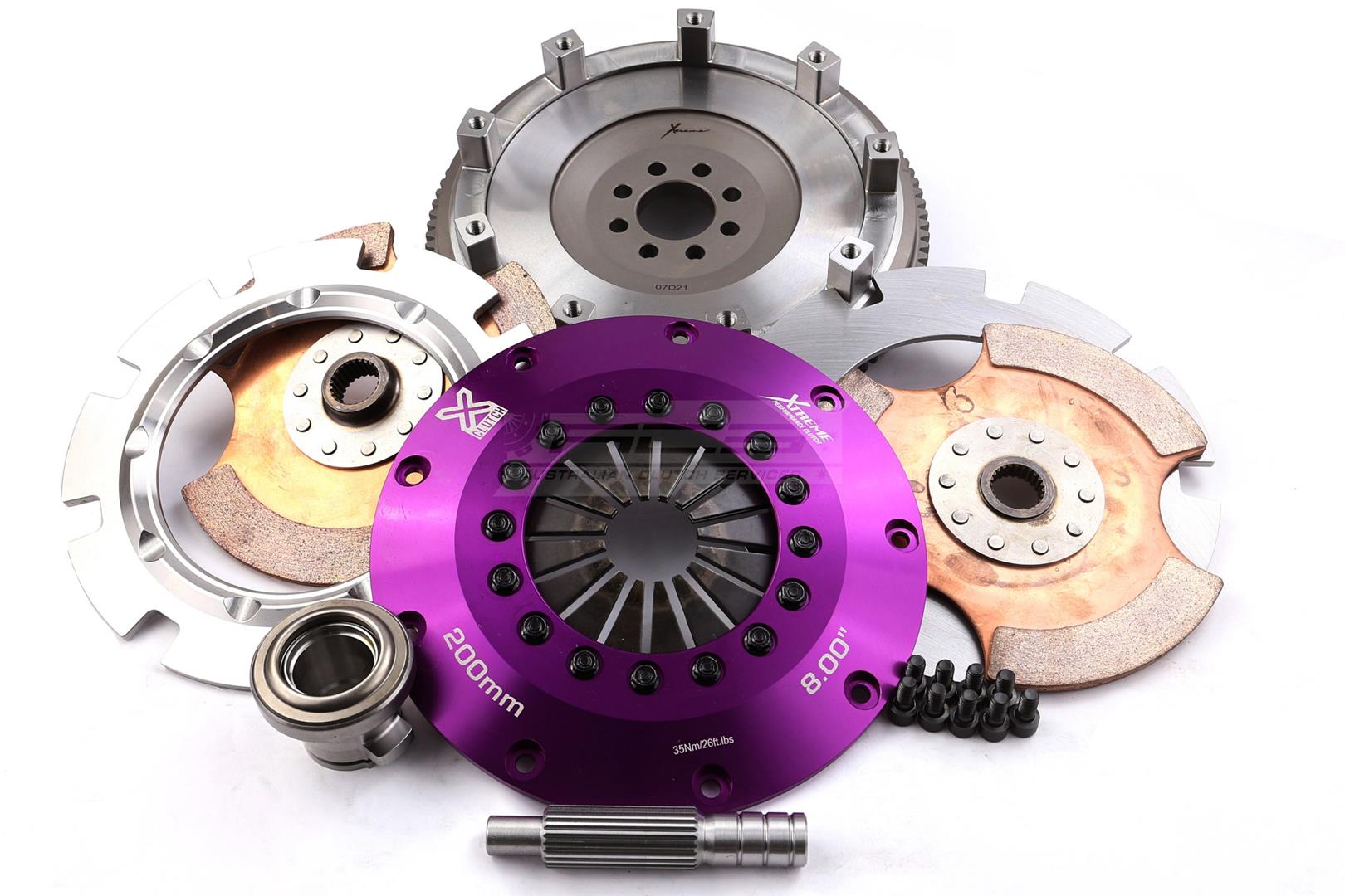 Xtreme Performance - 200mm Rigid Ceramic Twin Plate Clutch Kit Incl Flywheel 1200Nm 180SX coupe (S13) 2.0